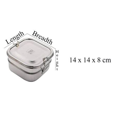 jvl steel hot lunch box|JVL Stainless Steel Square Leak Proof Lunchbox Double Layer.